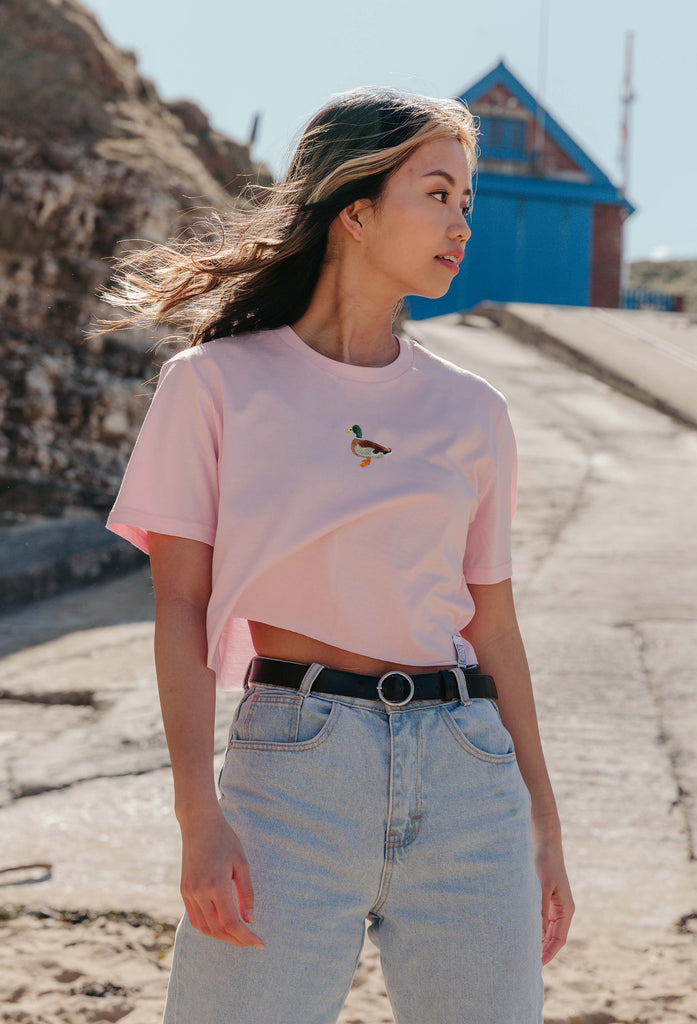 mallard duck womens cropped t-shirt Big Wild Thought