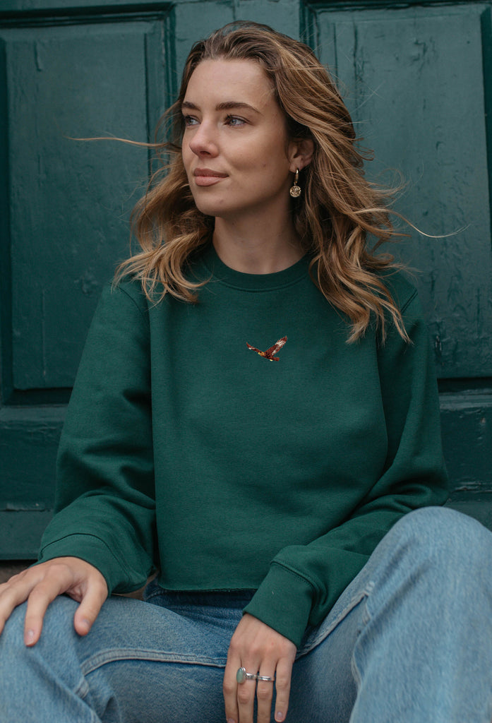 eagle womens cropped sweatshirt Big Wild Thought