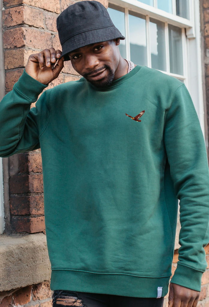 Eagle Embroidered Organic Sustainable Sweatshirt Jumper Big Wild Thought