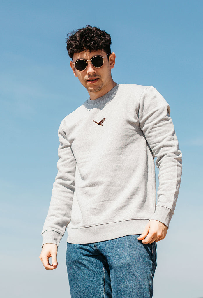 Eagle Embroidered Organic Sustainable Sweatshirt Jumper Big Wild Thought