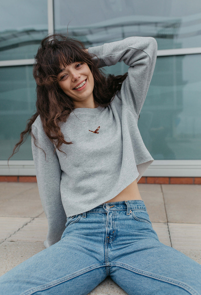 eagle womens cropped sweatshirt Big Wild Thought