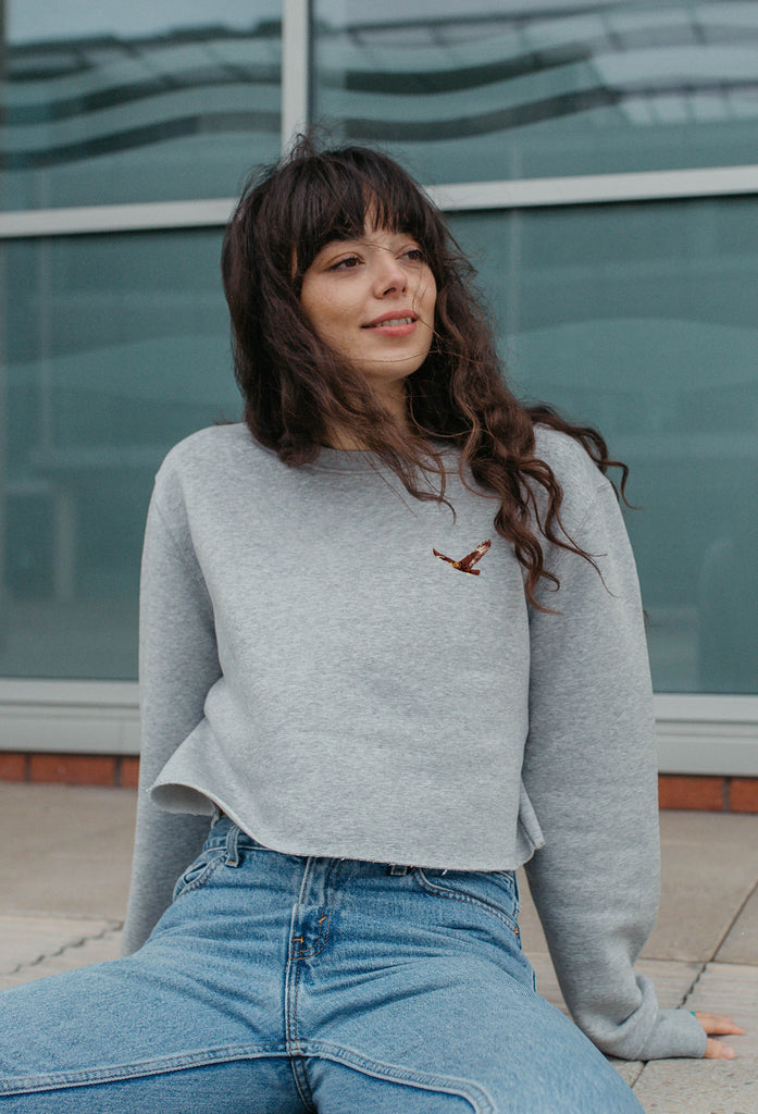eagle womens cropped sweatshirt Big Wild Thought