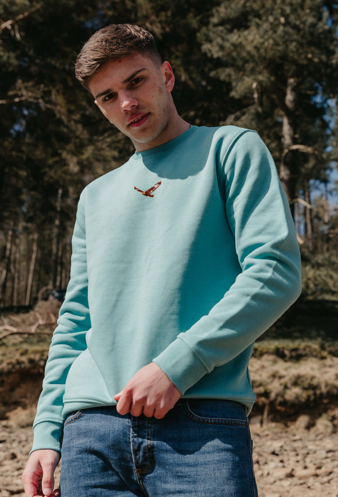 Eagle Embroidered Organic Sustainable Sweatshirt Jumper Big Wild Thought