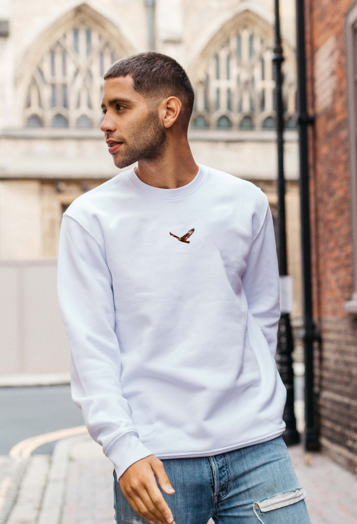 Eagle Embroidered Organic Sustainable Sweatshirt Jumper Big Wild Thought