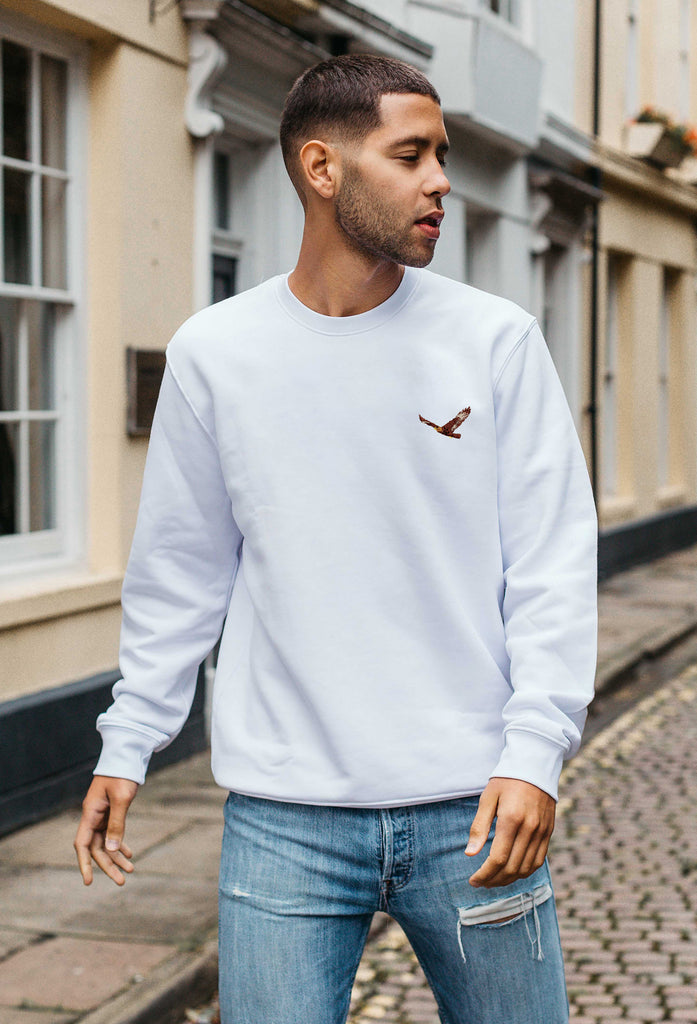 Eagle Embroidered Organic Sustainable Sweatshirt Jumper Big Wild Thought