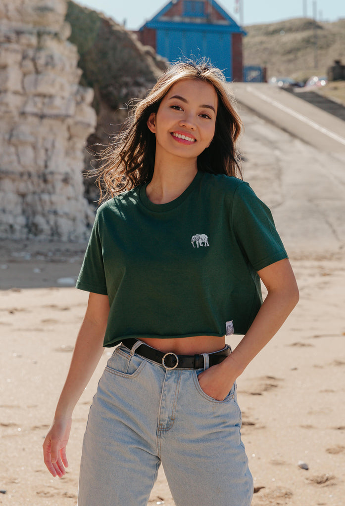 elephant womens cropped t-shirt Big Wild Thought