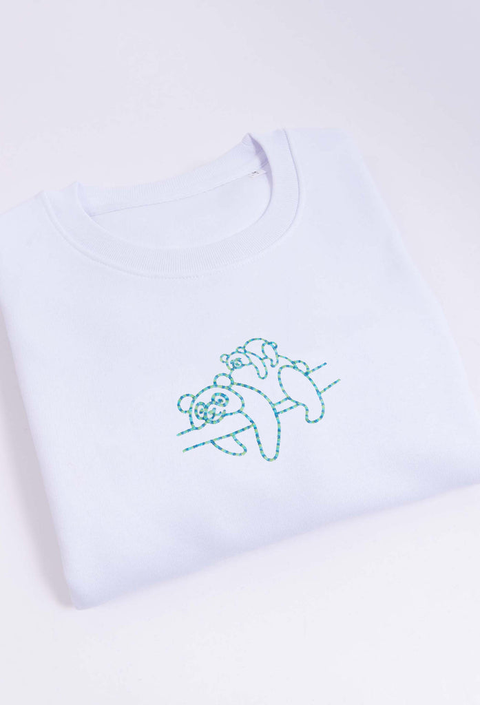 Family of Giant Pandas Embroidered Organic Sustainable Sweatshirt Jumper Big Wild Thought