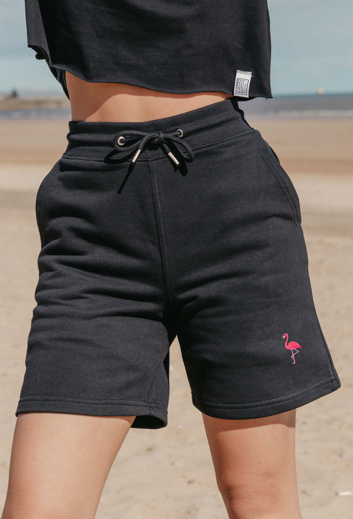 flamingo womens sweat shorts Big Wild Thought