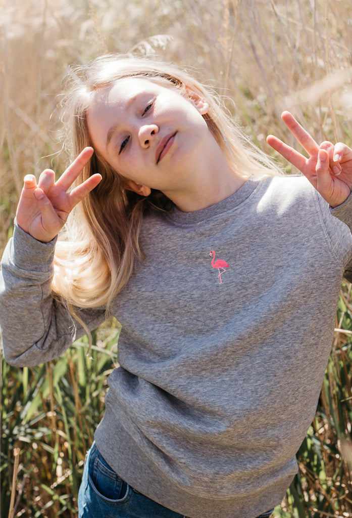 flamingo childrens sweatshirt Big Wild Thought