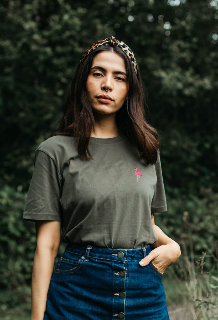 flamingo womens t-shirt Big Wild Thought