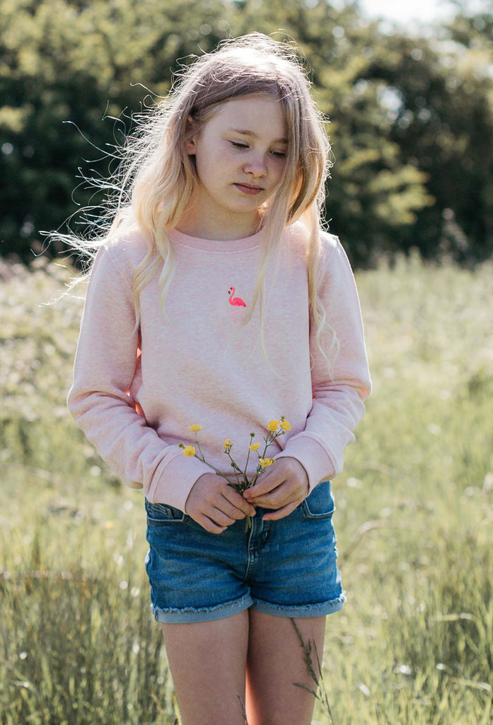 flamingo childrens sweatshirt Big Wild Thought