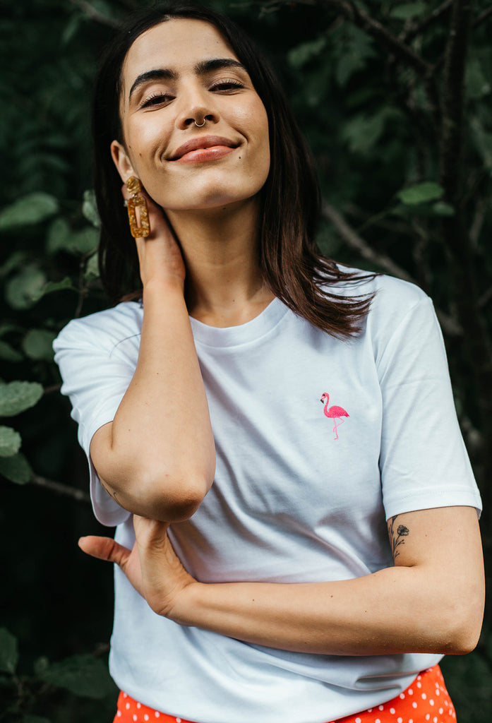 flamingo womens t-shirt Big Wild Thought