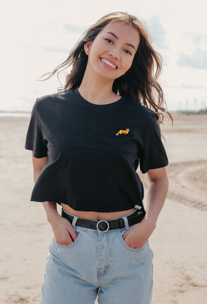 red fox womens cropped t-shirt Big Wild Thought