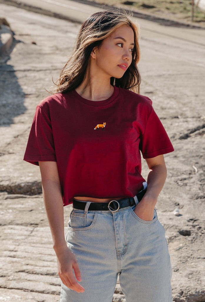 red fox womens cropped t-shirt Big Wild Thought