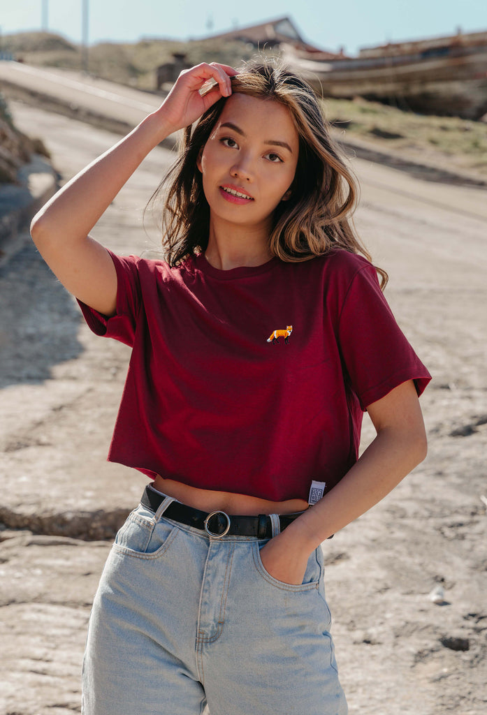 red fox womens cropped t-shirt Big Wild Thought