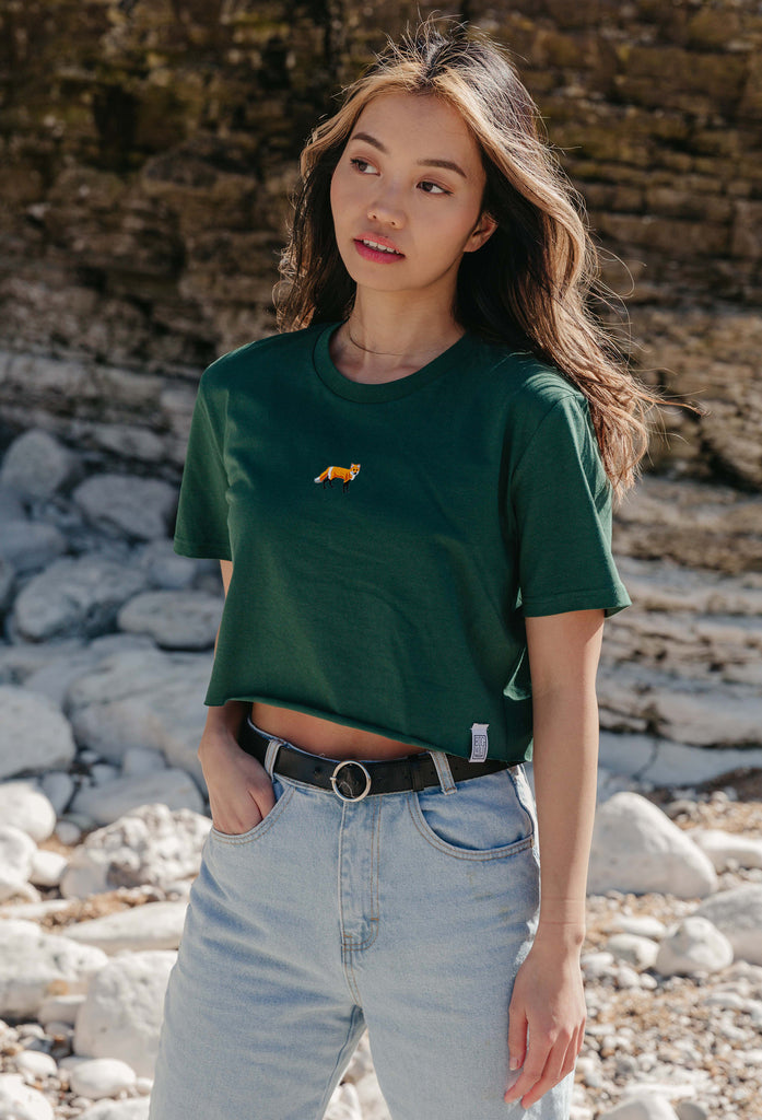 red fox womens cropped t-shirt Big Wild Thought