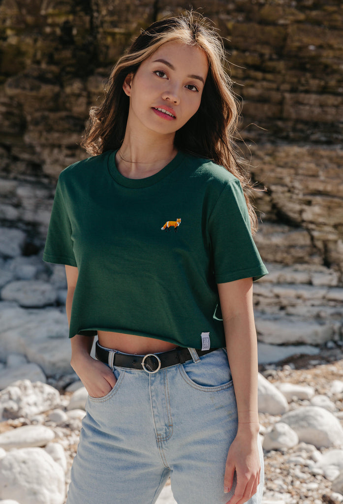 red fox womens cropped t-shirt Big Wild Thought