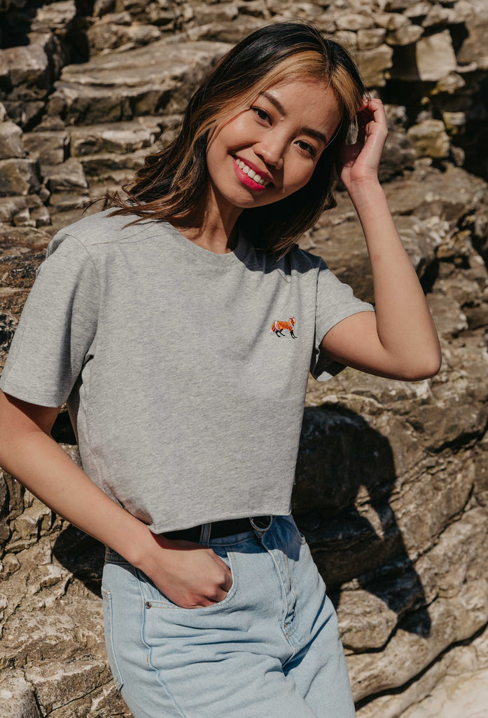 red fox womens cropped t-shirt Big Wild Thought