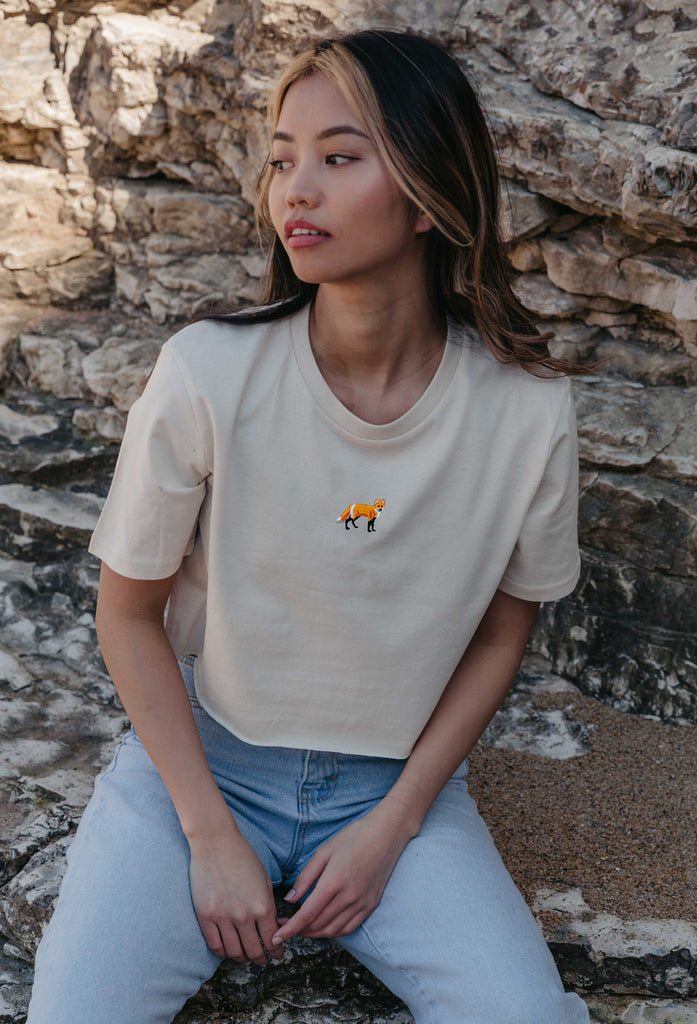 red fox womens cropped t-shirt Big Wild Thought
