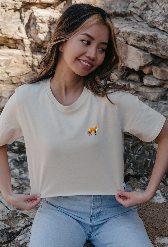 red fox womens cropped t-shirt Big Wild Thought