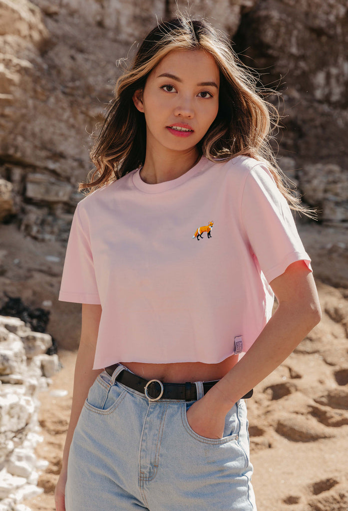 red fox womens cropped t-shirt Big Wild Thought