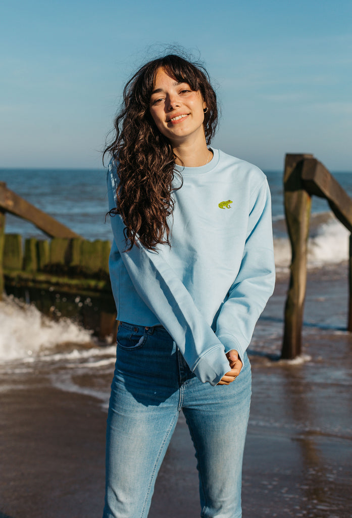 frog womens cropped sweatshirt Big Wild Thought
