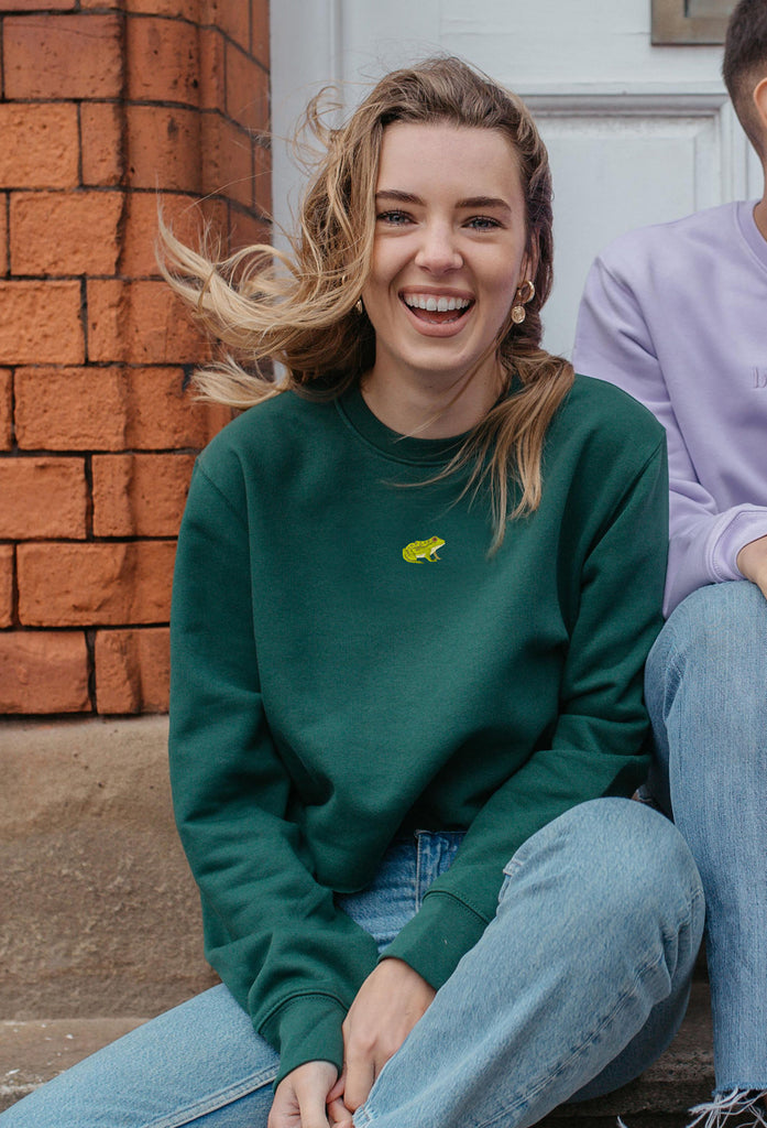 frog womens cropped sweatshirt Big Wild Thought
