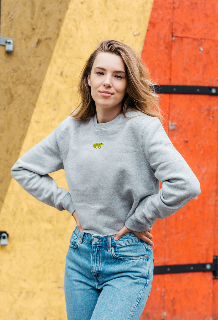 frog womens cropped sweatshirt Big Wild Thought