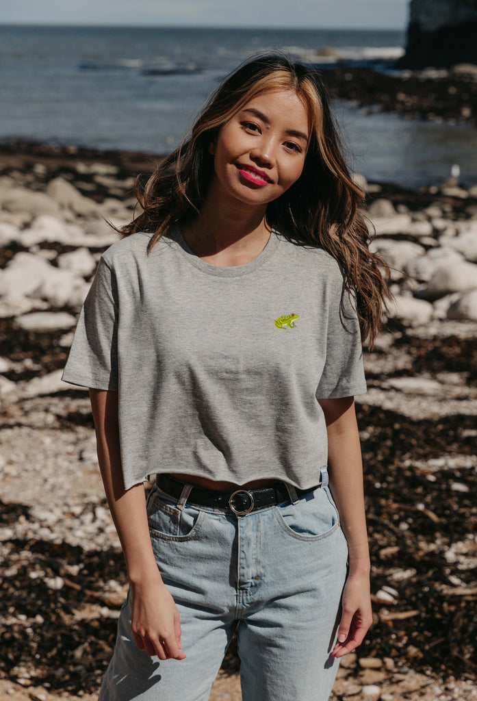 frog womens cropped t-shirt Big Wild Thought
