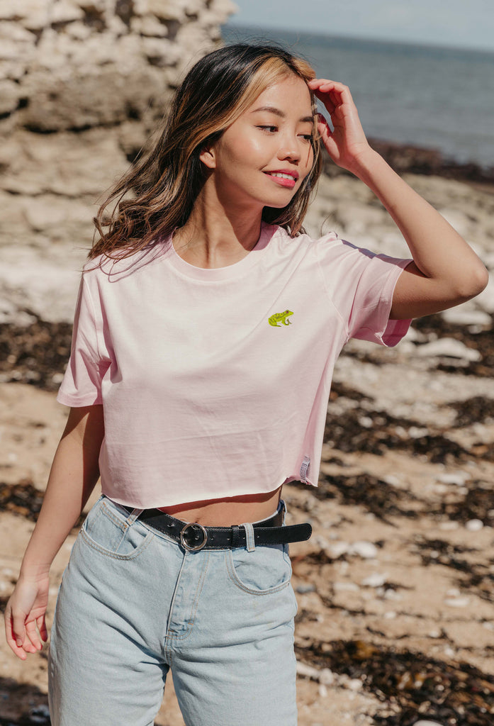 frog womens cropped t-shirt Big Wild Thought