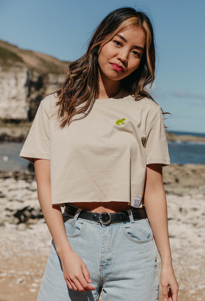 frog womens cropped t-shirt Big Wild Thought
