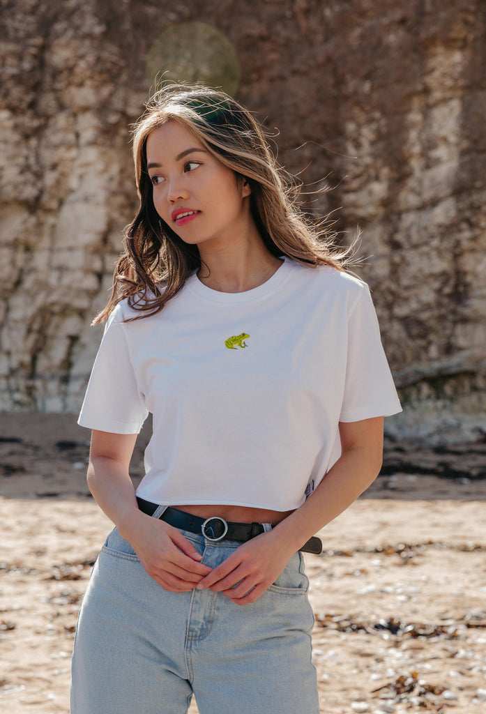 frog womens cropped t-shirt Big Wild Thought