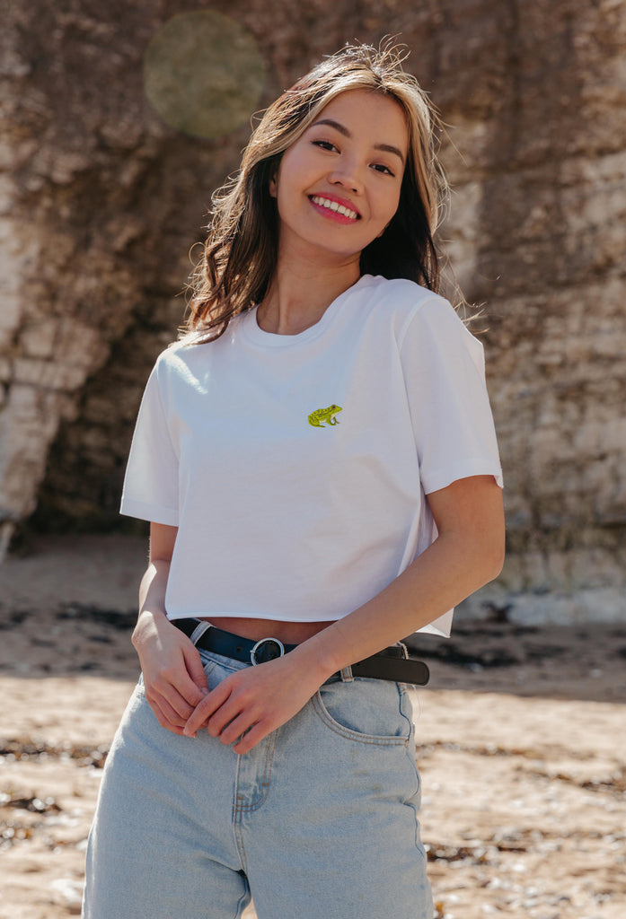 frog womens cropped t-shirt Big Wild Thought