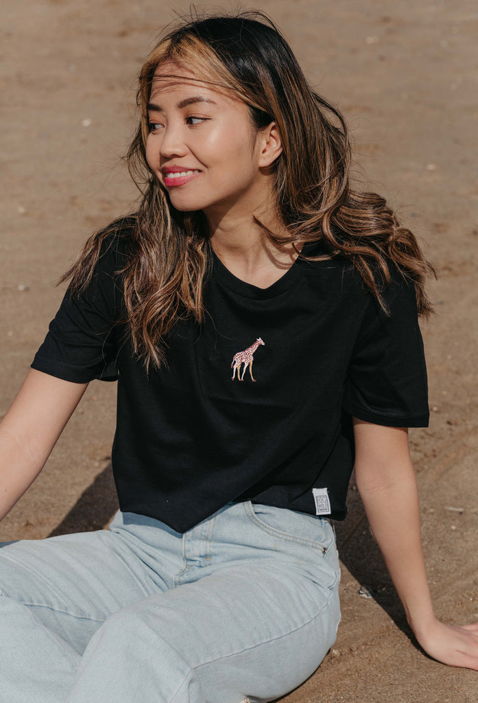 giraffe womens cropped t-shirt Big Wild Thought