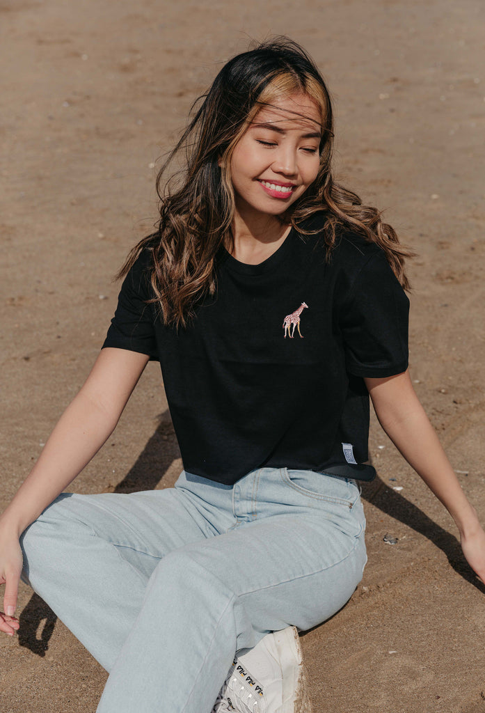 giraffe womens cropped t-shirt Big Wild Thought
