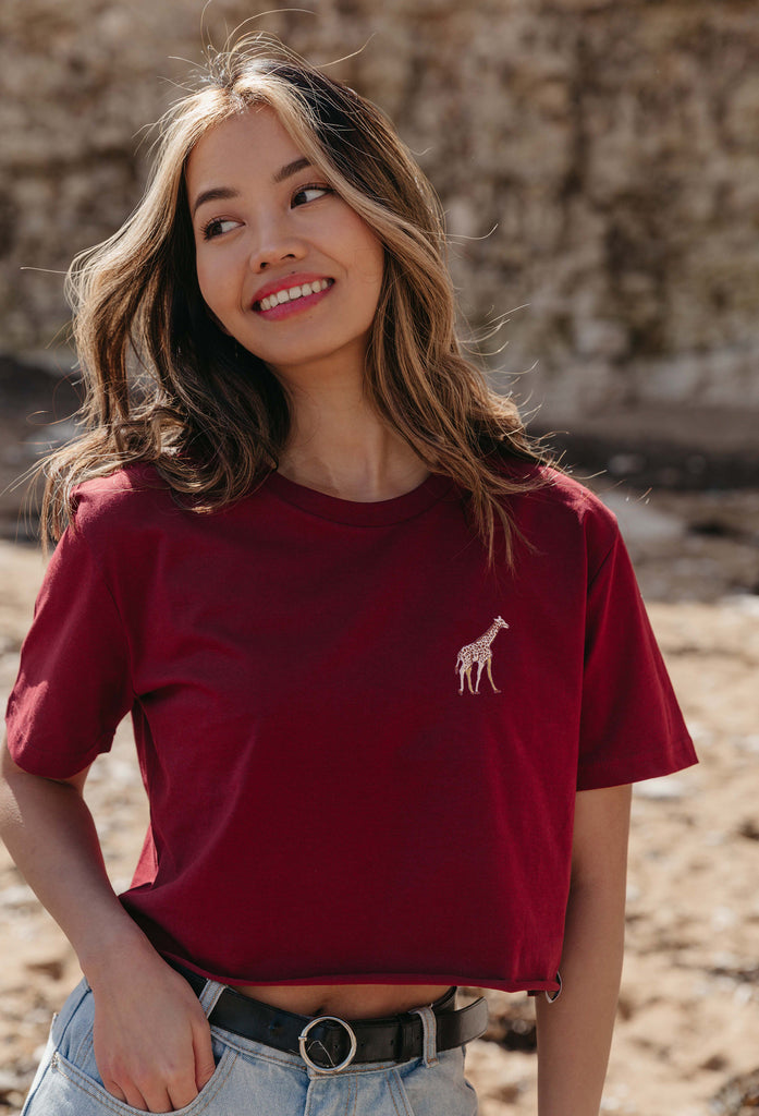 giraffe womens cropped t-shirt Big Wild Thought