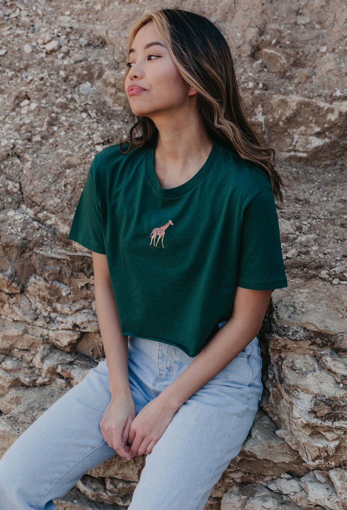 giraffe womens cropped t-shirt Big Wild Thought