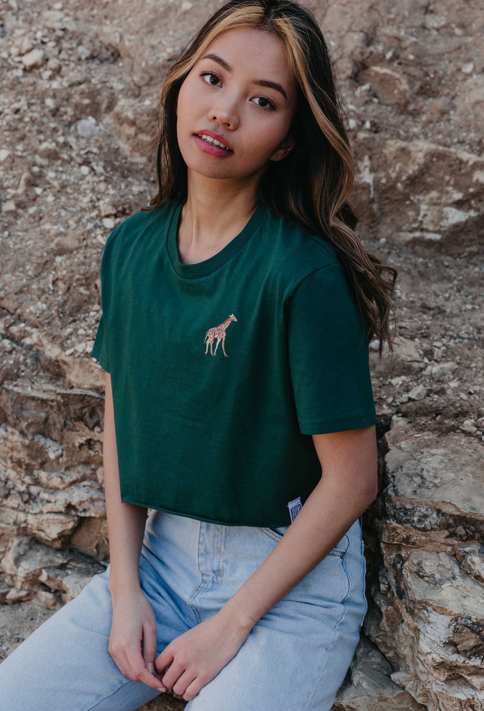 giraffe womens cropped t-shirt Big Wild Thought