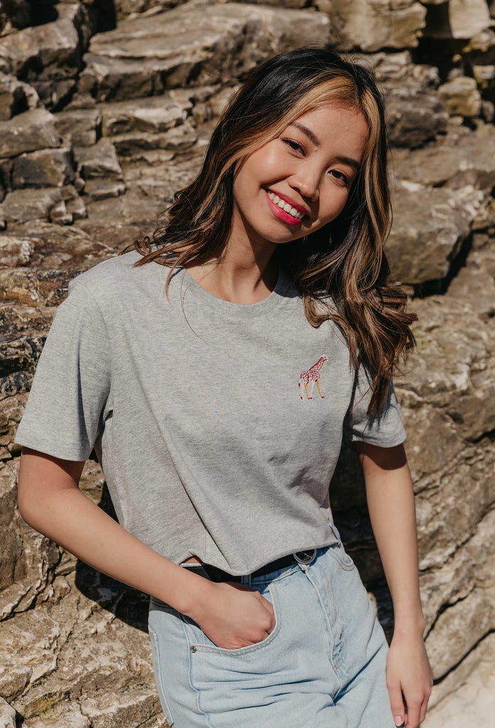 giraffe womens cropped t-shirt Big Wild Thought
