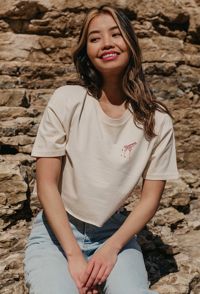 giraffe womens cropped t-shirt Big Wild Thought
