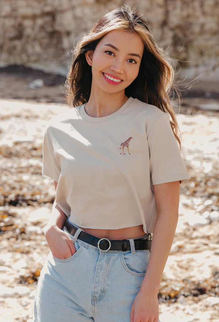 giraffe womens cropped t-shirt Big Wild Thought