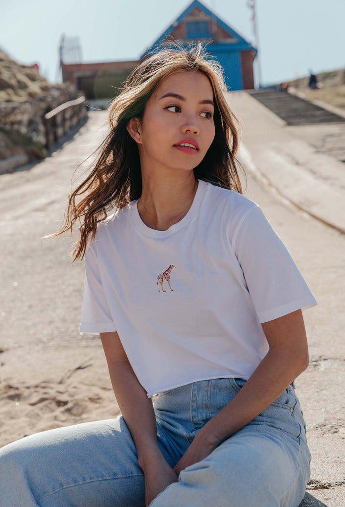 giraffe womens cropped t-shirt Big Wild Thought
