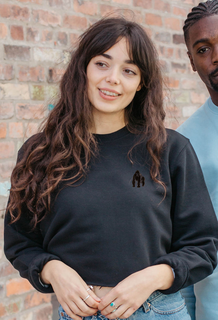 gorilla womens cropped sweatshirt Big Wild Thought