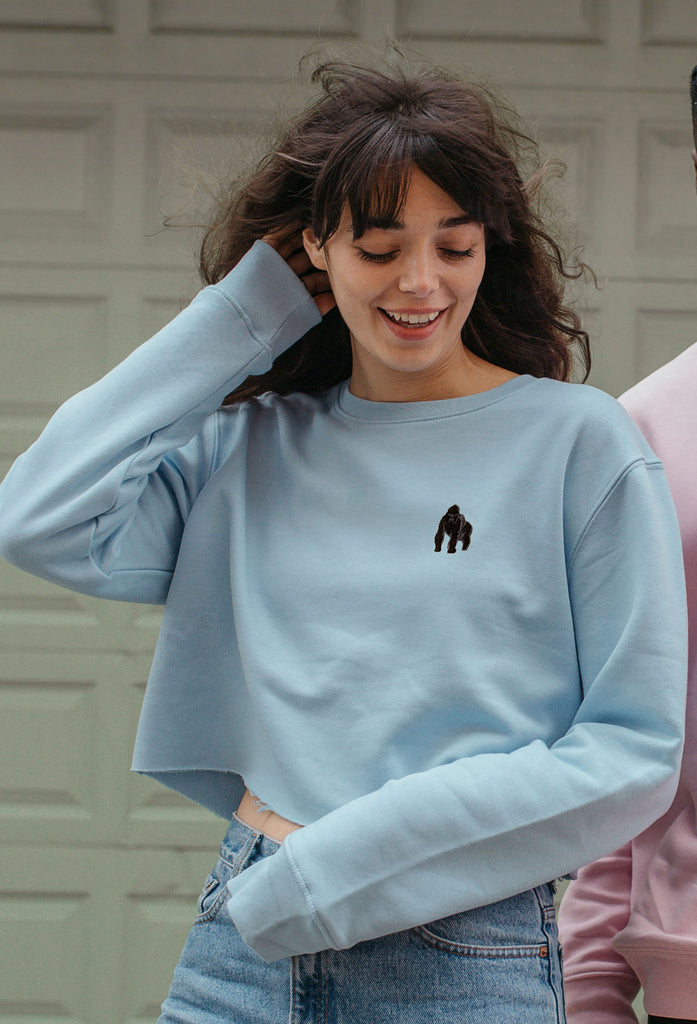 gorilla womens cropped sweatshirt Big Wild Thought