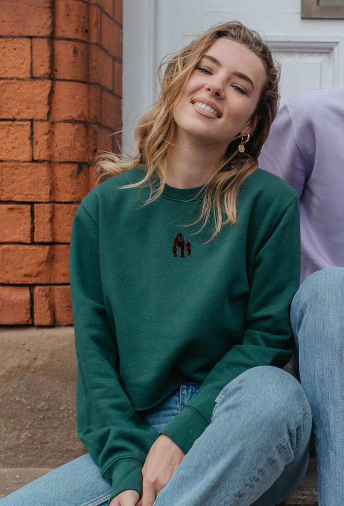 gorilla womens cropped sweatshirt Big Wild Thought