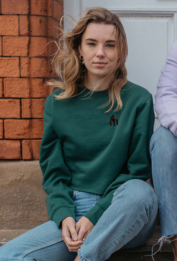 gorilla womens cropped sweatshirt Big Wild Thought