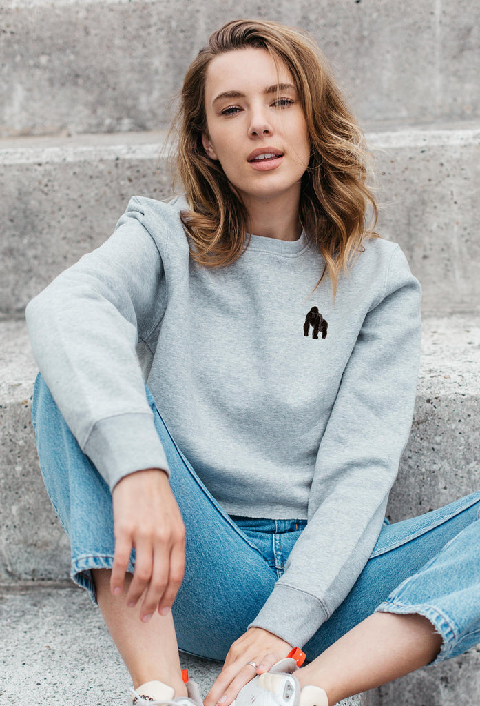 gorilla womens cropped sweatshirt Big Wild Thought