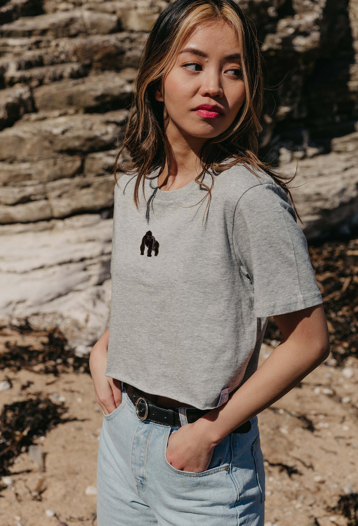 gorilla womens cropped t-shirt Big Wild Thought