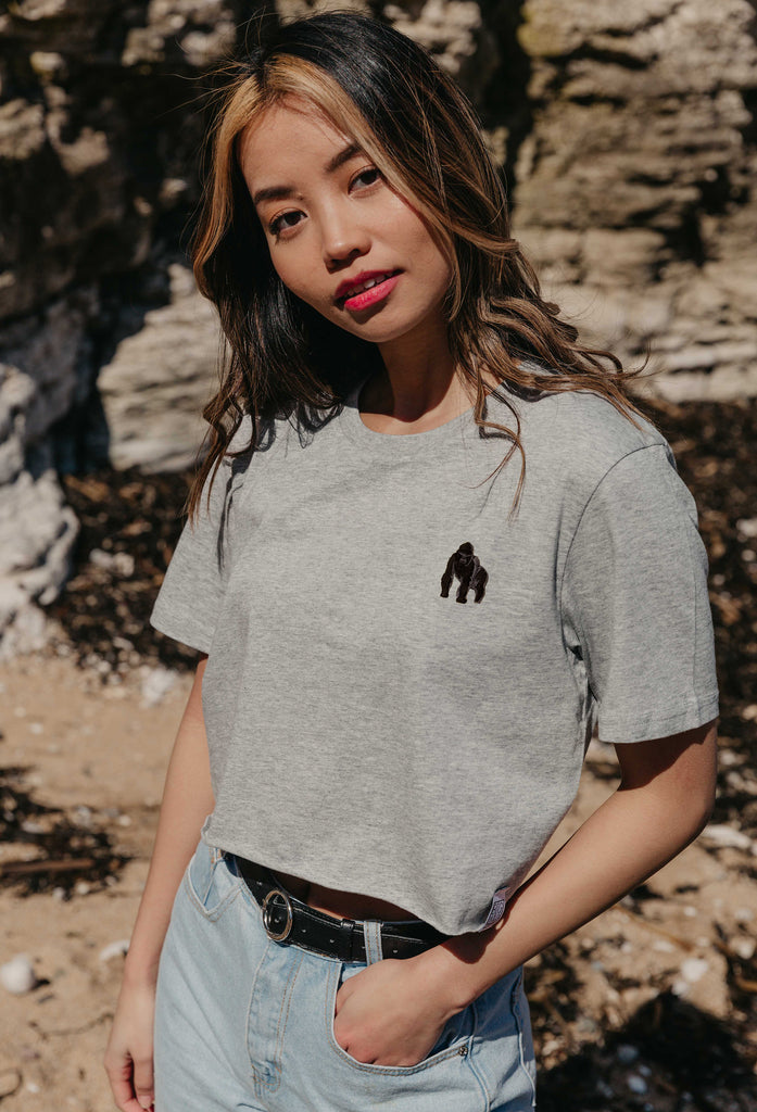 gorilla womens cropped t-shirt Big Wild Thought