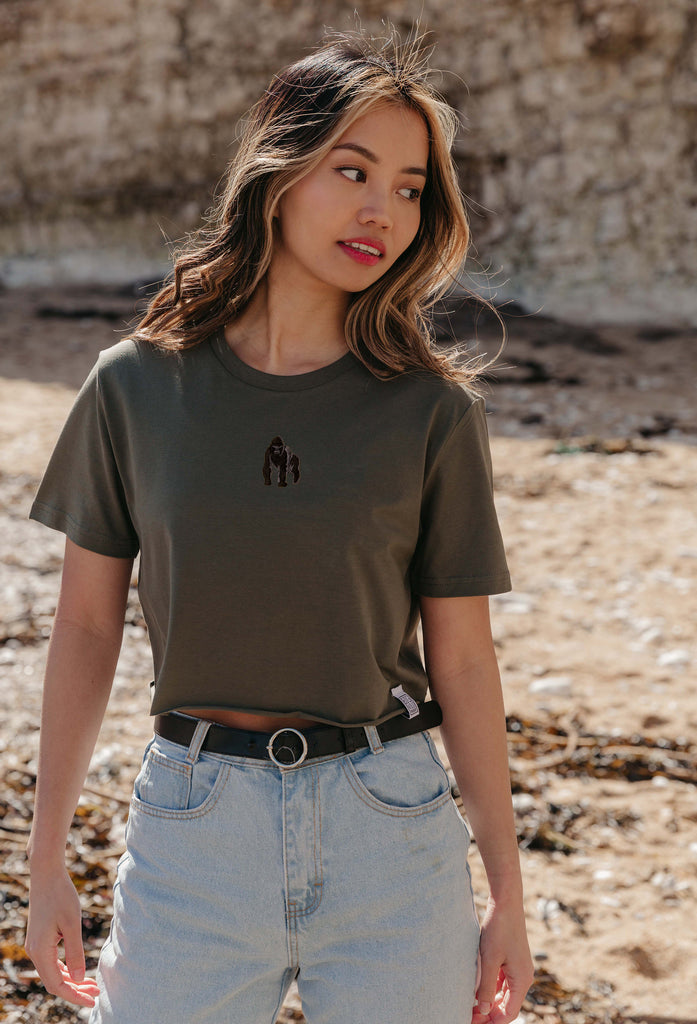 gorilla womens cropped t-shirt Big Wild Thought